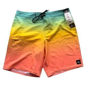 O'Neill Men's 34 Stretch Hyperfreak Hydro Board Shorts Above Knee No Tie Fly NWT